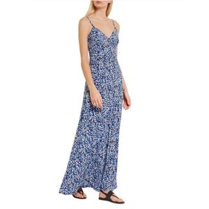 Michael Kors Blue V-Neck Floral Slip Maxi Dress 10